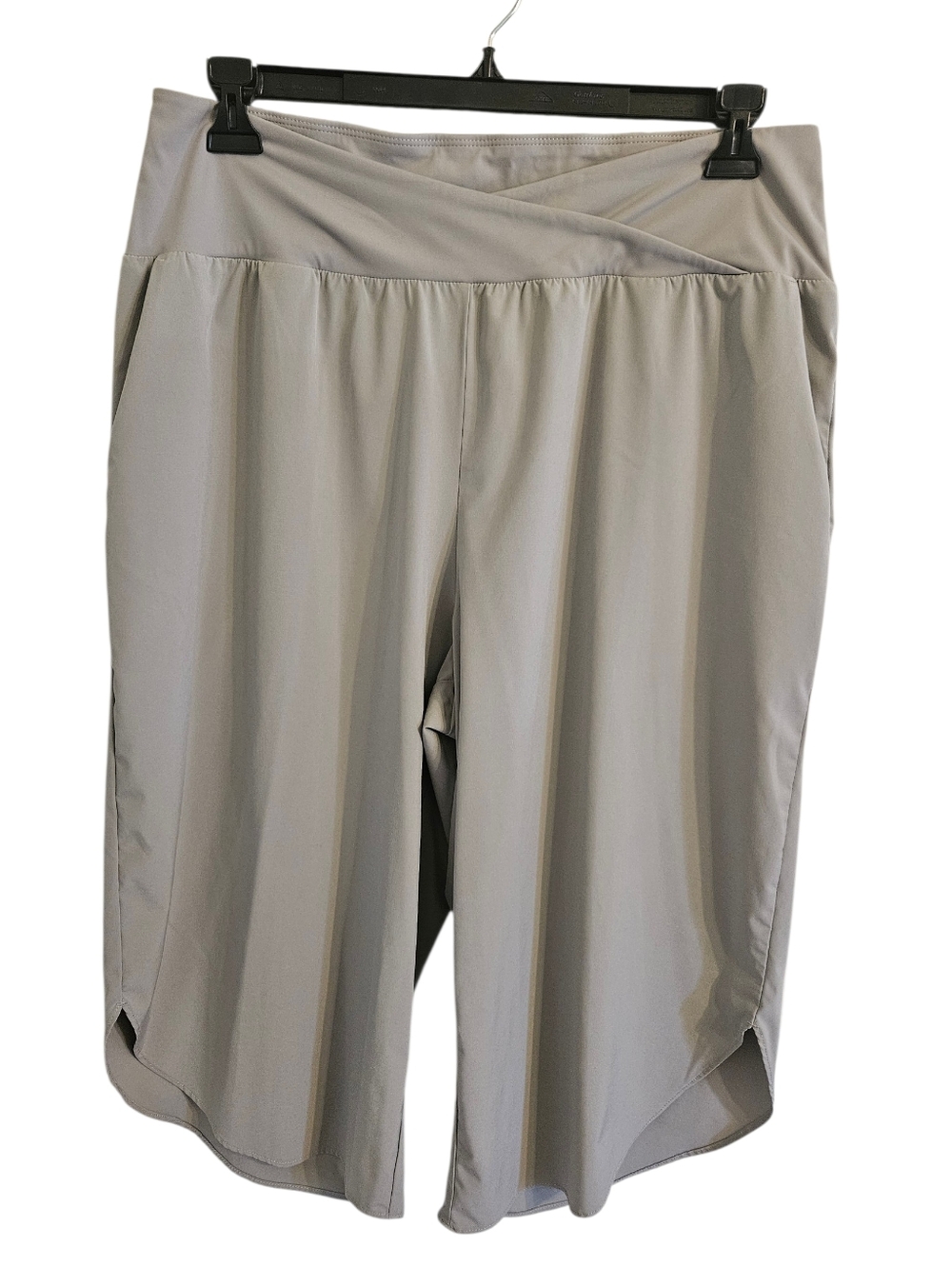 HALARA Gray Wide Leg High Waist Crossover Pocket Quick Dry Cropped Pants Sz XL